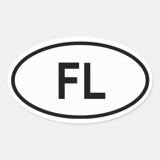 Florida ‚FL‘ Ovaler Aufkleber (Vorderseite)