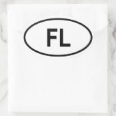 Florida ‚FL‘ Ovaler Aufkleber (Tasche)