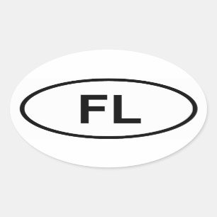 Florida "FL " Ovaler Aufkleber