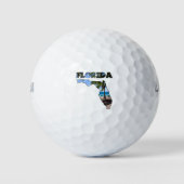 Florida FL Palm Tree and Beach Light Print Golfball (Vorderseite)
