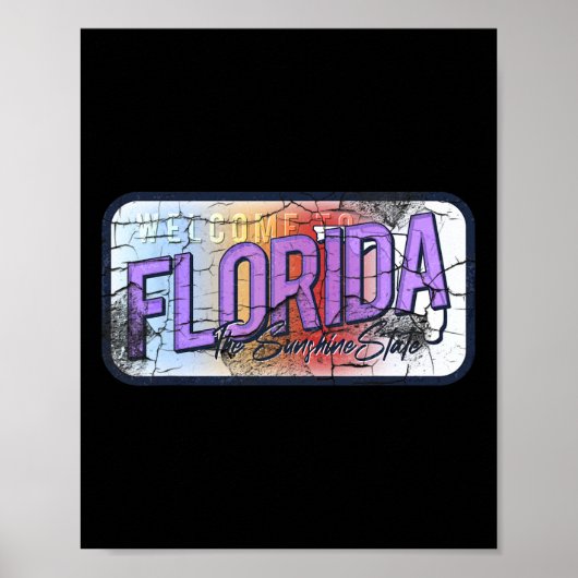 Florida Fl Summer Miami Vibes Beach Sunshine Staat Poster (Vorne)
