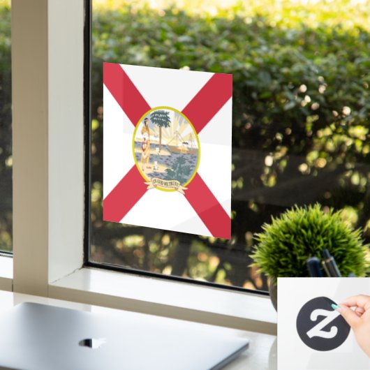 Florida Flag: Der Sonnenschein-Staat von Floridian Fensteraufkleber (Büro)