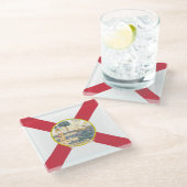 Florida Flag: Der Sonnenschein-Staat von Floridian Glasuntersetzer (Schrägansicht)