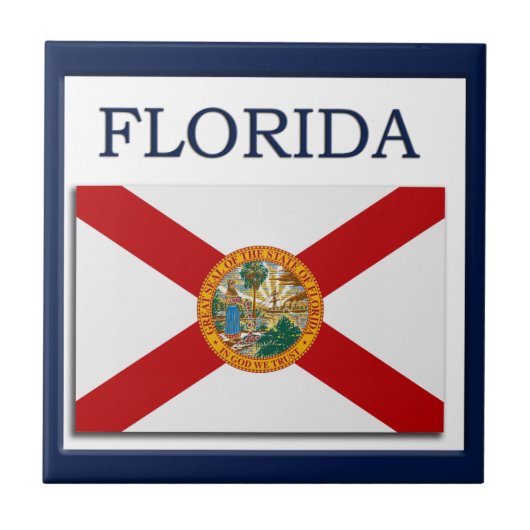 Florida Flag Design Tile Fliese (Vorderseite)