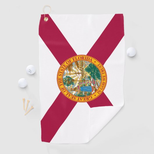 Florida Flag & Florida Staat USA Golf / Sportfans Golfhandtuch (Insitu)