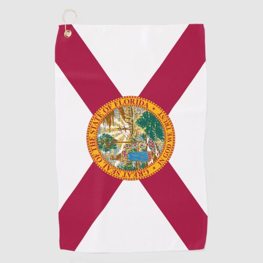 Florida Flag & Florida Staat USA Golf / Sportfans Golfhandtuch (Vorderseite)