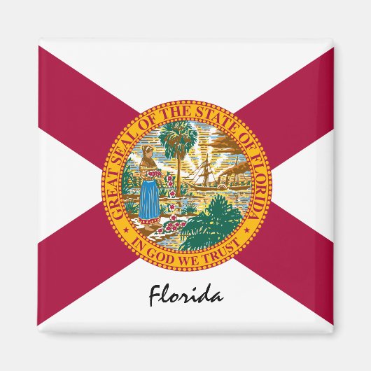 Florida Flag & Florida Staat USA / Sport Magnet (Vorne)