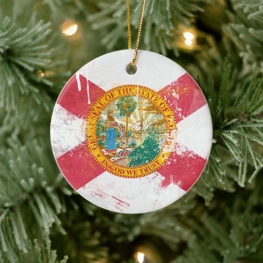 Florida-Flag Keramik Ornament (Baum)