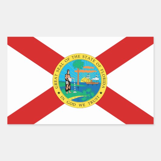 Florida Flag Rechteckiger Aufkleber (Vorderseite)