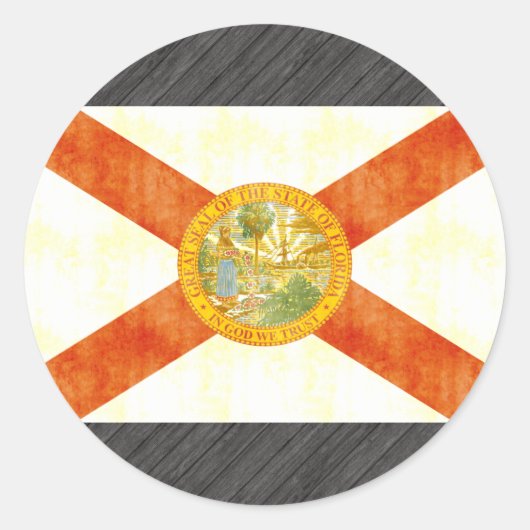 Florida-Flag Retro-Vintag Runder Aufkleber (Vorderseite)