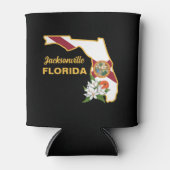 Florida Flag und Blume Cooler benutzerdefiniert Dosenkühler (Vorderseite)