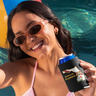 Florida Flag und Blume Cooler benutzerdefiniert Dosenkühler