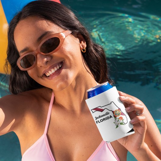 Florida Flag und Blume Cooler benutzerdefiniert Dosenkühler