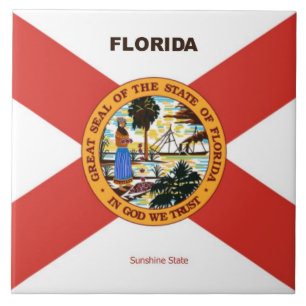 Florida Flag und Slogan Fliese
