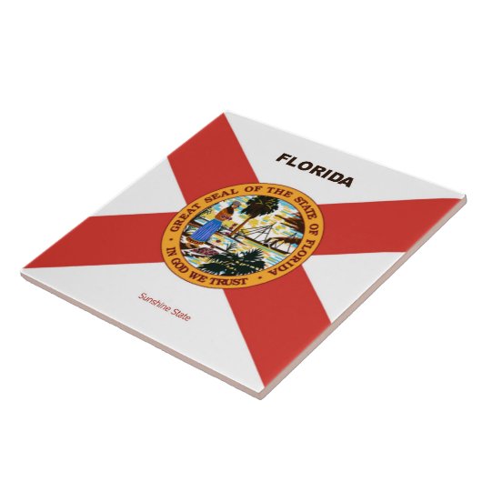 Florida Flag und Slogan Fliese (Seite)