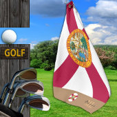 Florida flagge / Florida mit Monogramm / Golftüche Golfhandtuch