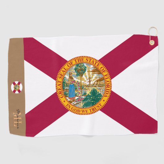 Florida flagge / Florida mit Monogramm / Golftüche Golfhandtuch (Horizontal)