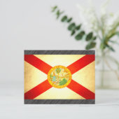Florida-Flagge mit Sun-Kuss Postkarte (Stehend Vorderseite)