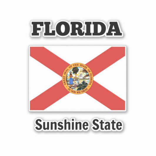Florida-Flagge und Staat-Motto Aufkleber (Vorderseite)