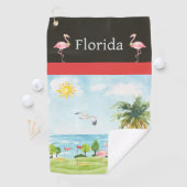 Florida Flamingo Golf Towel Golfhandtuch (Insitu)