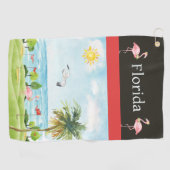 Florida Flamingo Golf Towel Golfhandtuch (Horizontal)