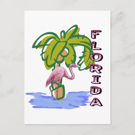 Florida Flamingo Postkarte (Vorderseite)
