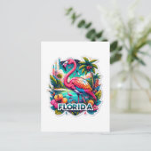 Florida, Flamingo, Postüberquerung Postkarte (Stehend Vorderseite)