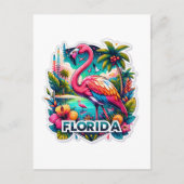 Florida, Flamingo, Postüberquerung Postkarte (Vorderseite)