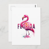 Florida, Flamingo, Postüberquerung Postkarte (Vorne/Hinten)