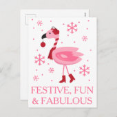 Florida-Flamingo-tropischer Feiertagspostkarte (Vorne/Hinten)