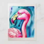 Florida Flamingo, Vacation Watercolor Postkarte (Vorderseite)
