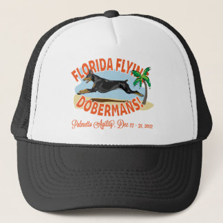 Florida-Fliegen-Dobermann-Schwarzes Truckerkappe