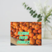 FLORIDA FRESH ORANGES Farmer's Market Grove Postkarte (Stehend Vorderseite)