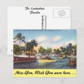 Florida, Ft. Lauderdale, Bootstadt Postkarte (Vorne/Hinten)