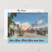 Florida, Ft. Pierce, Orange Avenue Postkarte (Vorne/Hinten)