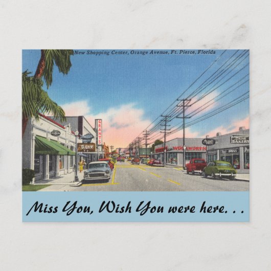 Florida, Ft. Pierce, Orange Avenue Postkarte (Vorderseite)