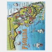 Florida Fun Karte Fleecedecke (Vorderseite)