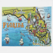 Florida Fun Karte Fleecedecke (Vorderseite (Horizontal))