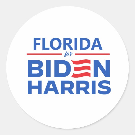 Florida für Biden Harris Runder Aufkleber (Vorderseite)