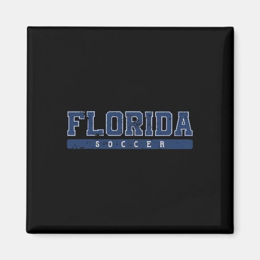 Florida Fußball Blau Vintage Text Magnet (Vorne)