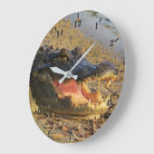 Florida-Gator-Portrait Große Wanduhr (Winkel)