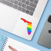 Florida Gay Pride Aufkleber (Laptop mit iPhone)