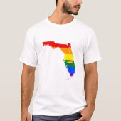 Florida Gay Pride Rainbow Flag Herzstück GLBTQ Des T-Shirt (Vorderseite)