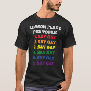 Florida Gay Say Gay Lektionspläne für heute LGBTQ  T-Shirt