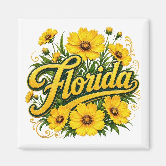 Florida-Gelbstern-Wildblume Magnet (Vorne)