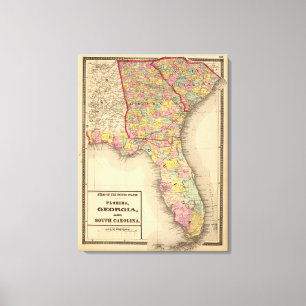 Florida, Georgia und South Carolina Leinwanddruck