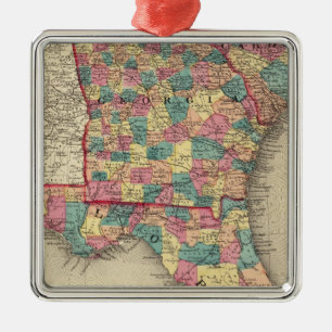 Florida, Georgien und South Carolina 2 Ornament Aus Metall
