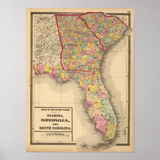 Florida, Georgien und South Carolina Poster (Vorne)