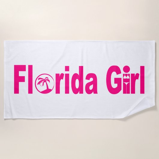 Florida Girl Beach Handtuch (Vorderseite)