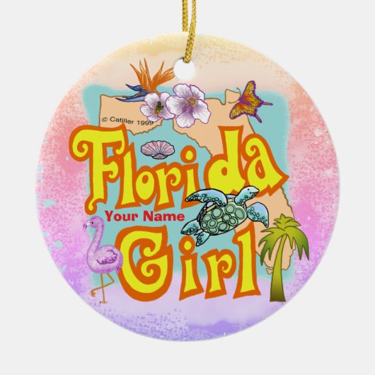Florida Girl Keramik Ornament (Vorne)